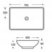 Νιπτήρας πορσελάνης επικαθήμενος 700x400x125 mm LT 1017